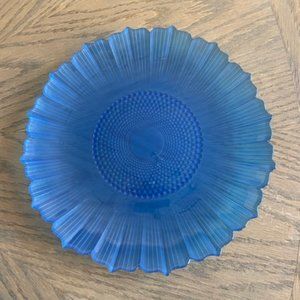 Set of 4 Arcoroc France Blue Sunflower 8" Dessert Salad Plates Vintage 60's